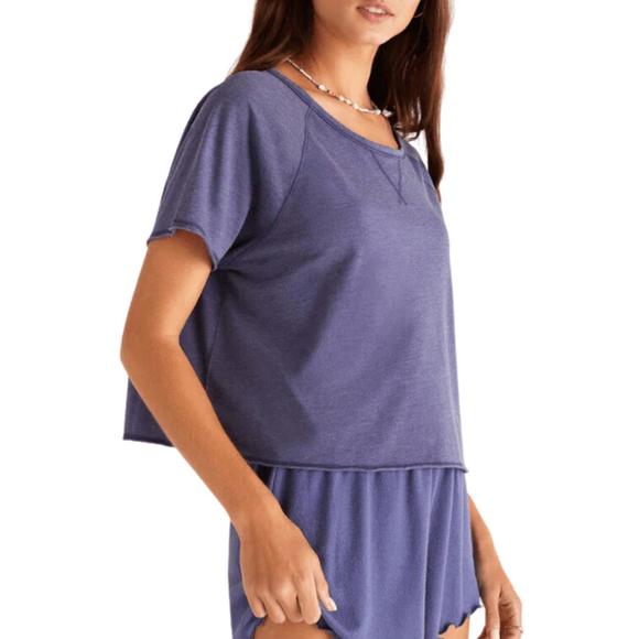 NEW Z SUPPLY early bird vintage tee in dusty navy - Picture 2 of 3